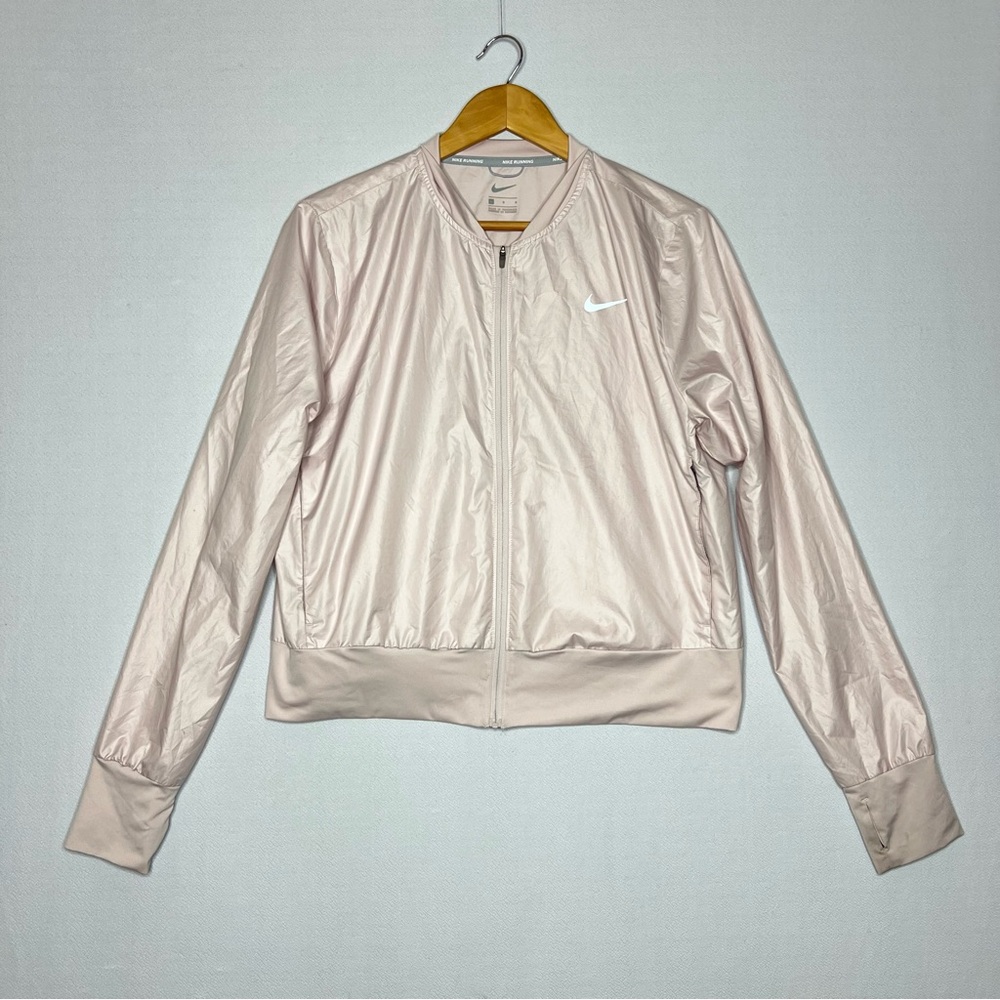 Nike Baby Pink Lightweight Thin Windbreaker Just Do it Jacket Size L